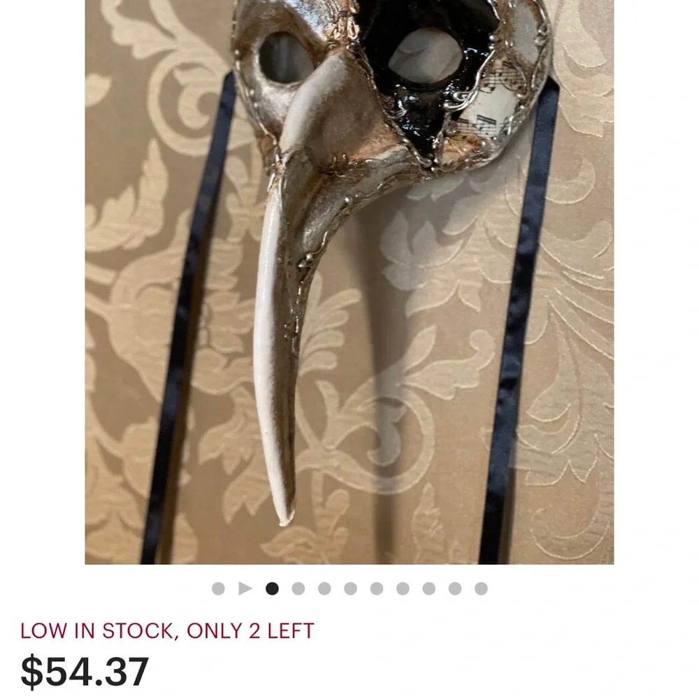 Like New! Red and Gold Venetian Mask